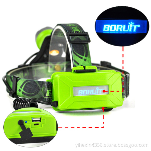 Boruit Newest Model B13 High Powerful CREE LED Rechargeable Zoom LED Headlamp